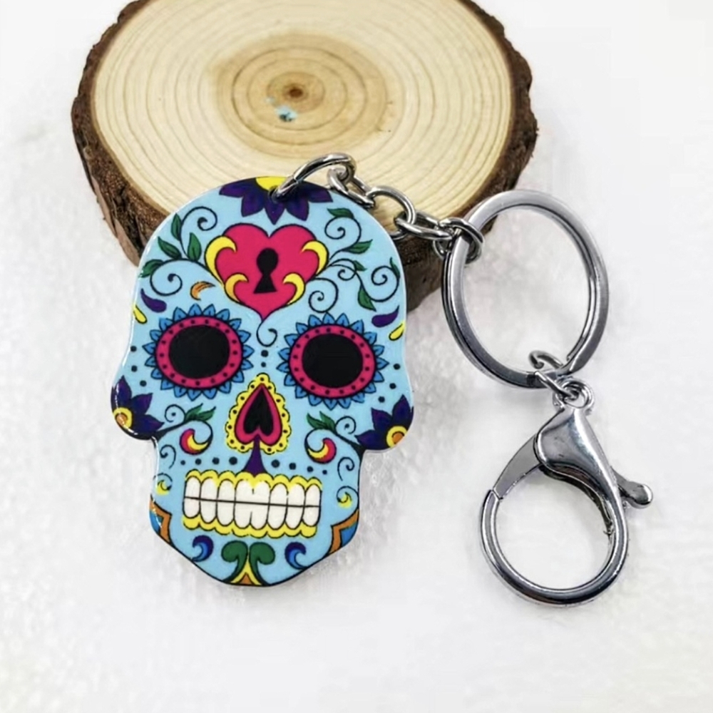 New Boutique Day of The Dead Sugar Skull Keychain Bag Charm